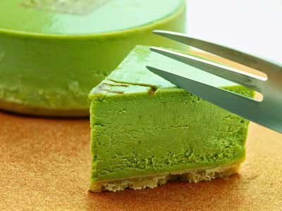 tarta de queso con té verde